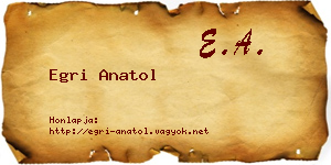 Egri Anatol névjegykártya